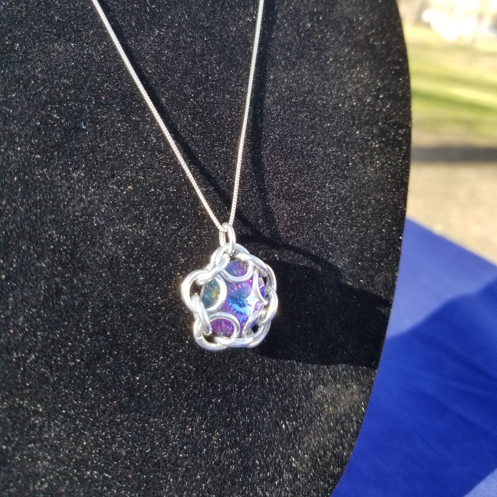 Purple Swarovski crystal pendant